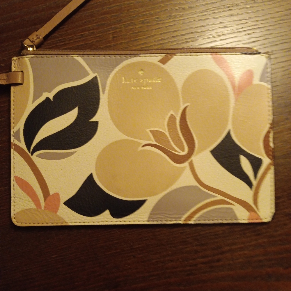 Kate Spade Mya Toasty Breezy Floral Leather wristlet